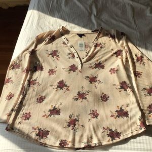 NWT Torrid Waffle Henley 1X Floral Print